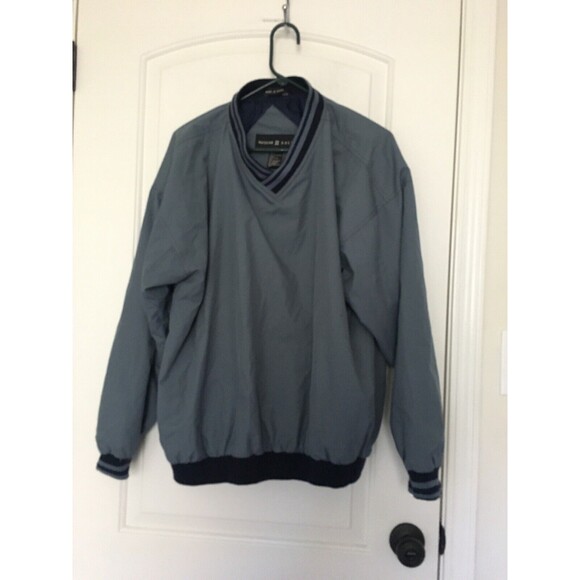 Haggar II Men's Windbreaker Jacket Pullover V Neck Golf Size L Multi-Color - Picture 1 of 10